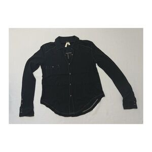 Free People We The Free Button down Women’s black button up shirt XS burnout